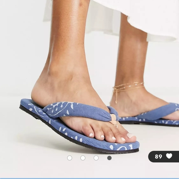 Free People Women's Blue Es Verdra Canvas Sandal - Picture 3 of 4